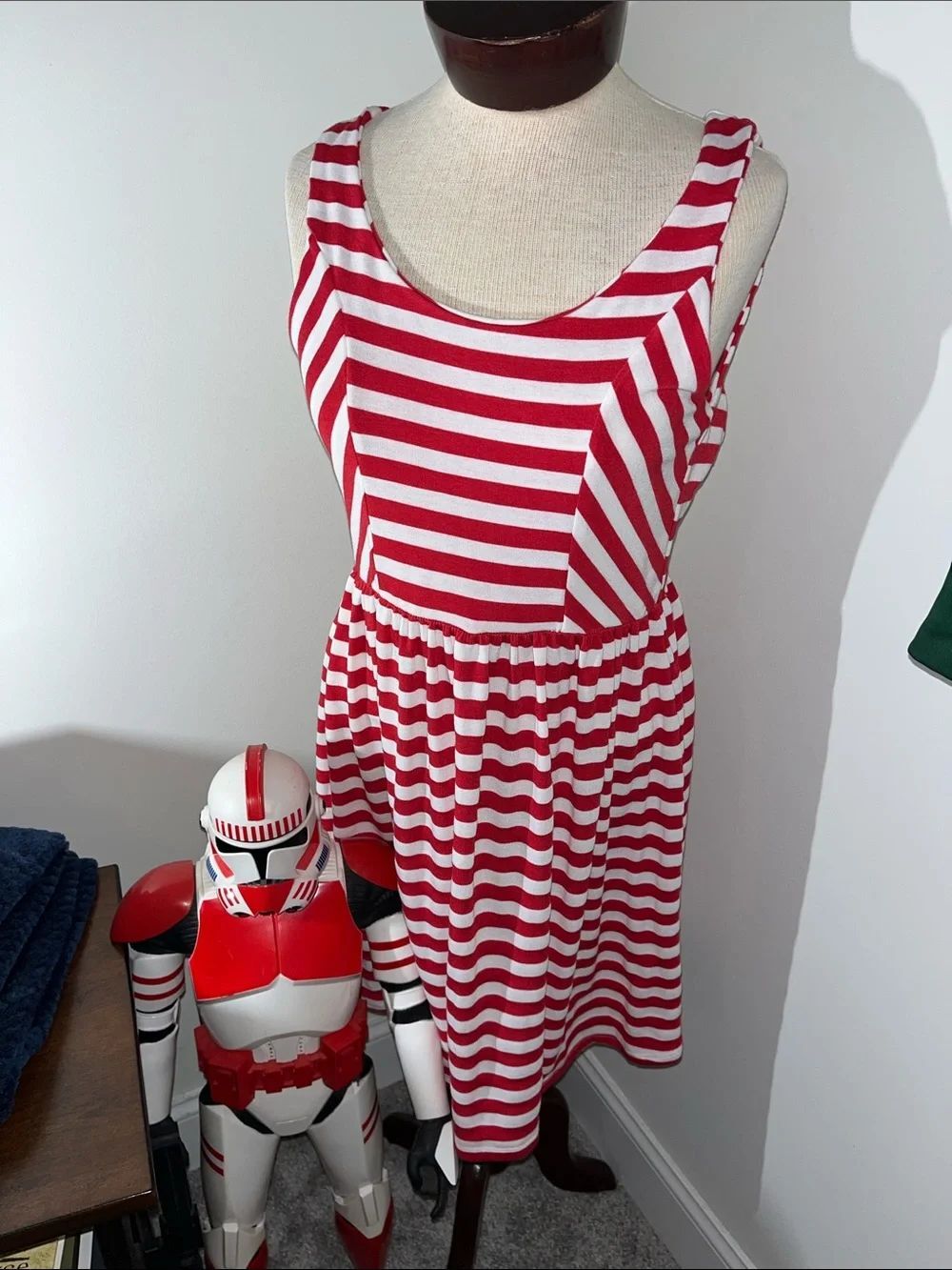 NC State Red White Stripe Dress NCSU Wolfpack Where’s Waldo Open Back Sorority